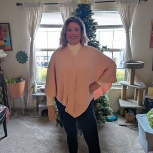 Elegant Pink Women's Sweater Wrap